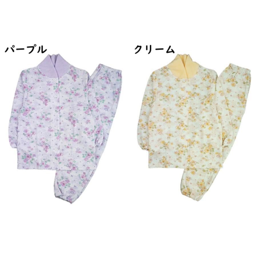 グンゼ パジャマ レディース長袖長パンツパジャマ 襟元保温 花柄 ソフトキルト 冬用 TG4225 GUNZE [S、M、Lサイズ] 婦人 | GUNZE | 04