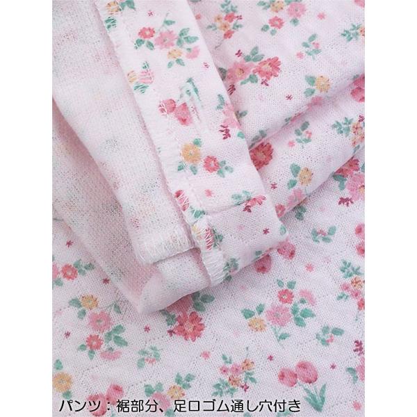 グンゼ パジャマ レディース長袖長パンツパジャマ 大きめ釦 京都捺染 ソフトキルト 花柄 襟付き 冬用 TG4395 GUNZE [M、Lサイズ] 婦人 | GUNZE | 03