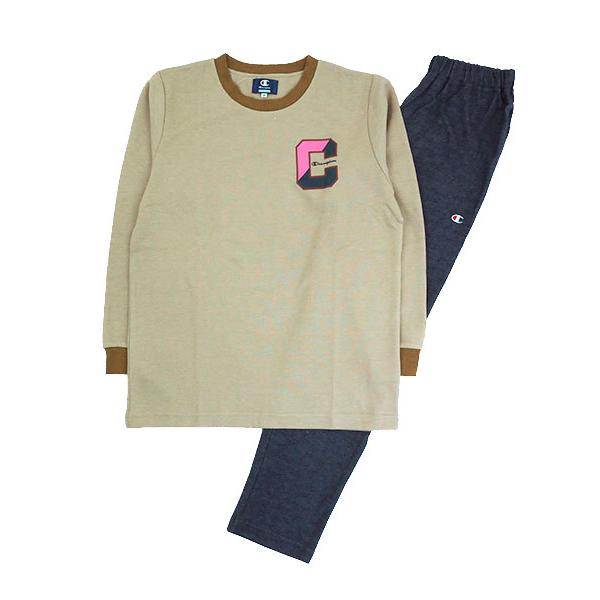 グンゼ パジャマ Champion チャンピオン レディース長袖長パンツパジャマ 左胸ロゴプリント かぶりタイプ 冬用 OL8805 GUNZE [M、Lサイズ] 婦人 | Champion | 06