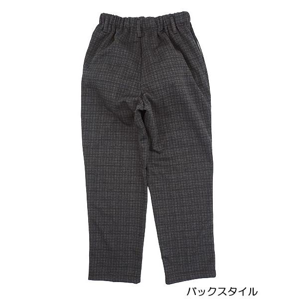 お父さんのらくらくパンツ 丈直し不要 股下65cm チェック柄 裏起毛 前