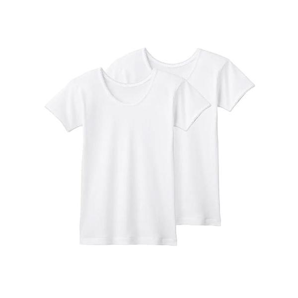 GUNZE グンゼ 子供肌着 女児半袖シャツ 120cm 2枚組 やわらか綿100 