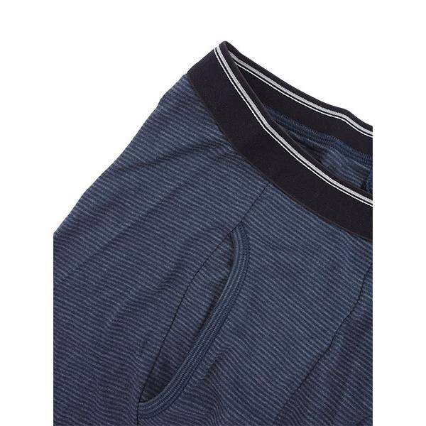 グンゼ あったかパンツ メンズロングボクサーブリーフ 前あき ボーダー柄 ひざ上丈 秋冬用 HN7981N GUNZE [M、Lサイズ] 紳士 インナー | GUNZE | 02