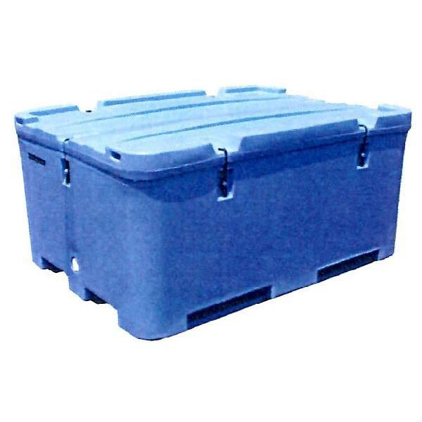 サエプラストコンテナ J-1000　ラバーストラップ仕様の蓋付き　ブルー