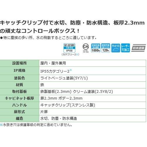 日東工業　CRV25-65　ＣＲＶ形コントロールボックス　ヨコ600xタテ500xフカサ250mm　屋内・屋外　鉄製　水切　[代引き不可]