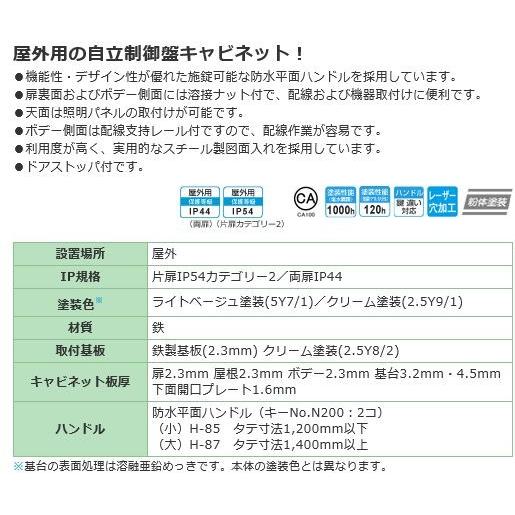 日東工業　OE35-819AC　屋外用自立制御盤キャビネット　屋外　鉄製　ヨコ800xタテ1900xフカサ350mm　[代引き不可]