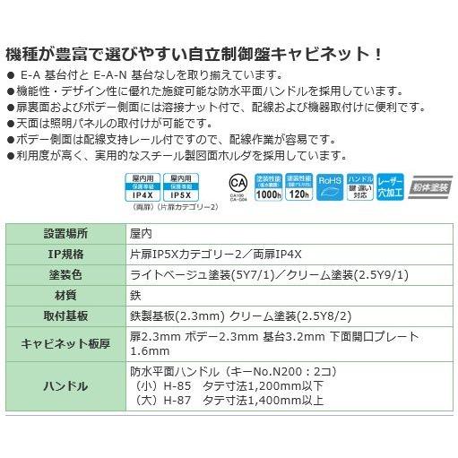 日東工業　E50-816AC　自立制御盤キャビネット　ヨコ800xタテ1600xフカサ500mm　鉄製　[代引き不可]　屋外