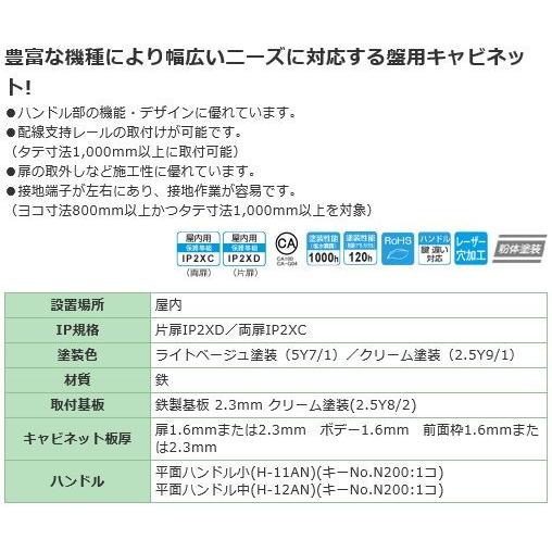 日東工業 S16-59 盤用キャビネット露出形 ヨコ500xタテ900xフカサ160mm