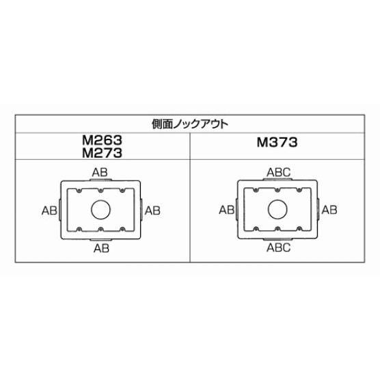 外山電気 M373 3個用スイッチボックス(ワンタッチ) C型深型 外山電気 M373 3個用スイッチボックス(ワンタッチ) C型深型