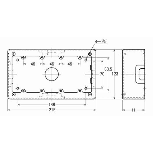 外山電気 M274 4個用スイッチボックス B型深型 メタルモールA・B 外山電気 M274 4個用スイッチボックス B型深型 メタルモールA・B