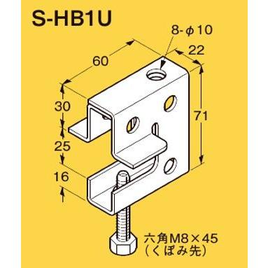 ネグロス S-HB1U ネグロック 吊りボルト支持金具 一般形鋼・リップみぞ
