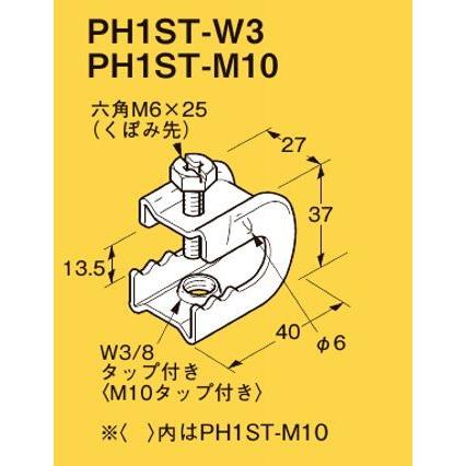 ネグロス PH1ST-W3 ネグロック 吊りボルト支持金具（20個入） 一般形鋼
