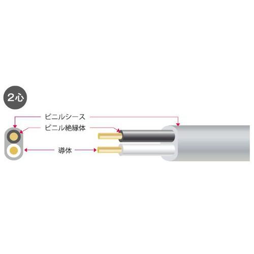 VVF1.6-2C 600Vビニル絶縁ビニルシースケーブル平型 2心 1.6mm 100m