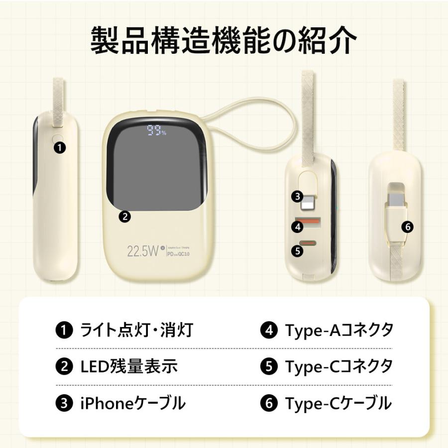 モバイルバッテリー 22.5w急速充電 10000mAh 大容量 PD iPhone15 モバイルバッテリー 22.5w急速充電 10000mAh 大容量 PD iPhone15