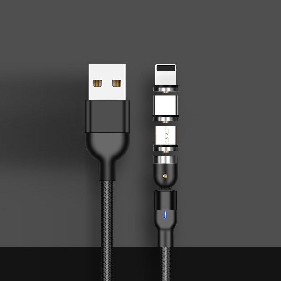 マグネット充電 ケーブル 2M 1ML字型 iPhone Type-C Micro USB 高速