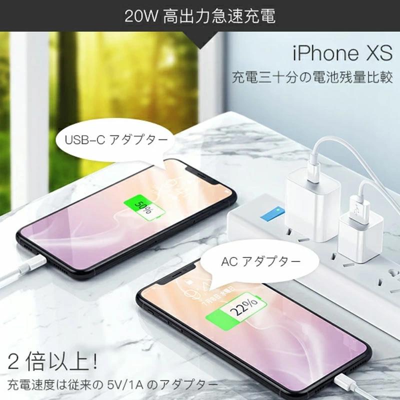 ACアダプター PD充電器 TypeC iPhone充電器 高品質 Foxconn製 20W USB