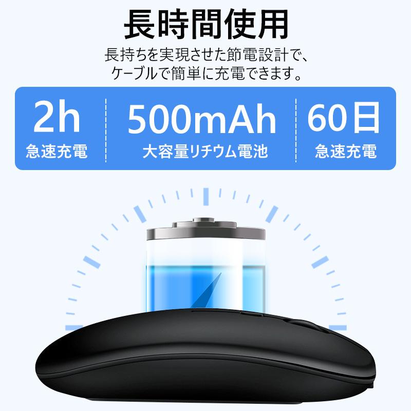 マウス ワイヤレスマウス 無線 充電式 Bluetooth 5.2 超薄型