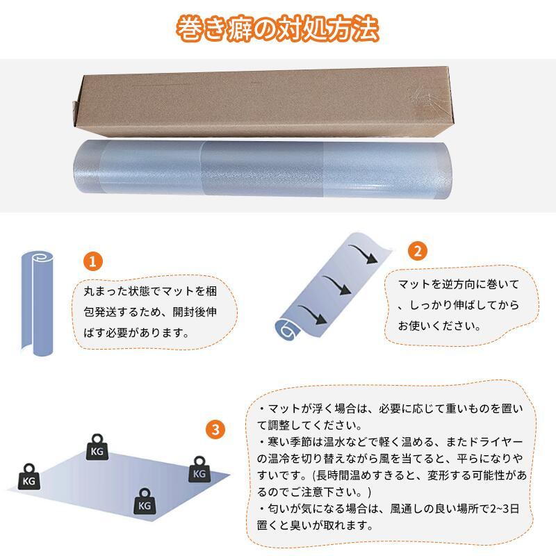冷蔵庫マット 傷防止マット 床保護シート クリア 半透明 厚さ2mm S/M/L