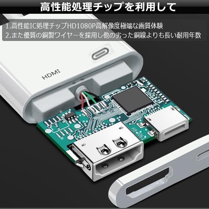 アイホン高品質 iPhone HDMI 変換アダプタ  AVアダプタ　HDMI ケーブル  1080P 音声同期出力 電源不要 高解像度｜netdirect｜06