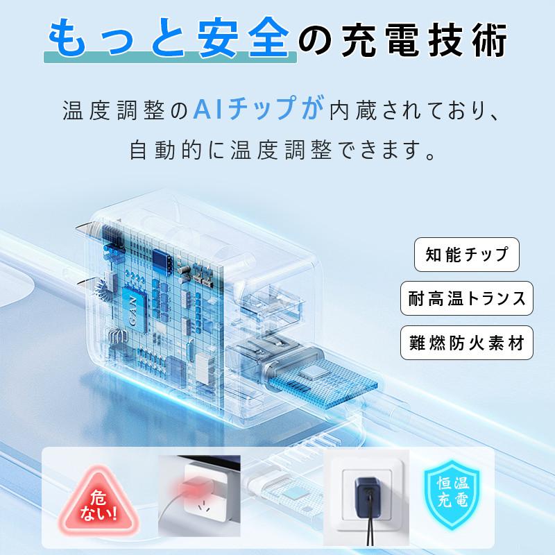 ACアダプター PD急速充電器 iPhoneケーブル タイプc充電器 20W 30W 65W