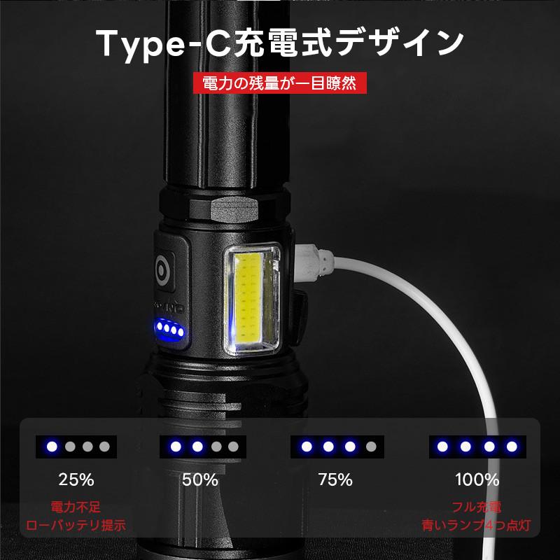 懐中電灯 強力 最強 ハンディライト 超高輝度 XHP160LED 充電式 懐中電灯 強力 最強 ハンディライト 超高輝度 XHP160LED 充電式
