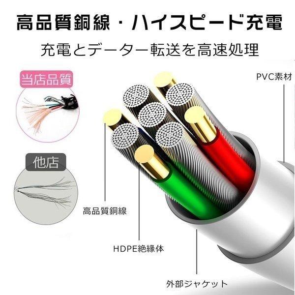 iPhoneケーブル アイホン充電ケーブル 3本 充電器 充電ケーブル iPad iPhone14対応 高品質 Foxconn製 24か月保証 超赤字セール 1m 1.5 2m 3m 3本セット | ブランド登録なし | 10