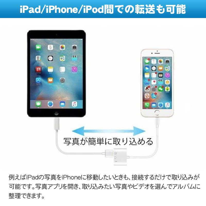 iPhone イヤホン 変換アダプタ USBカメラ リーダー USB 変換アダプター 3in1転送＆充電＆音楽同時対応可能 訳あり?外箱不良 赤字セール｜netdirect｜08