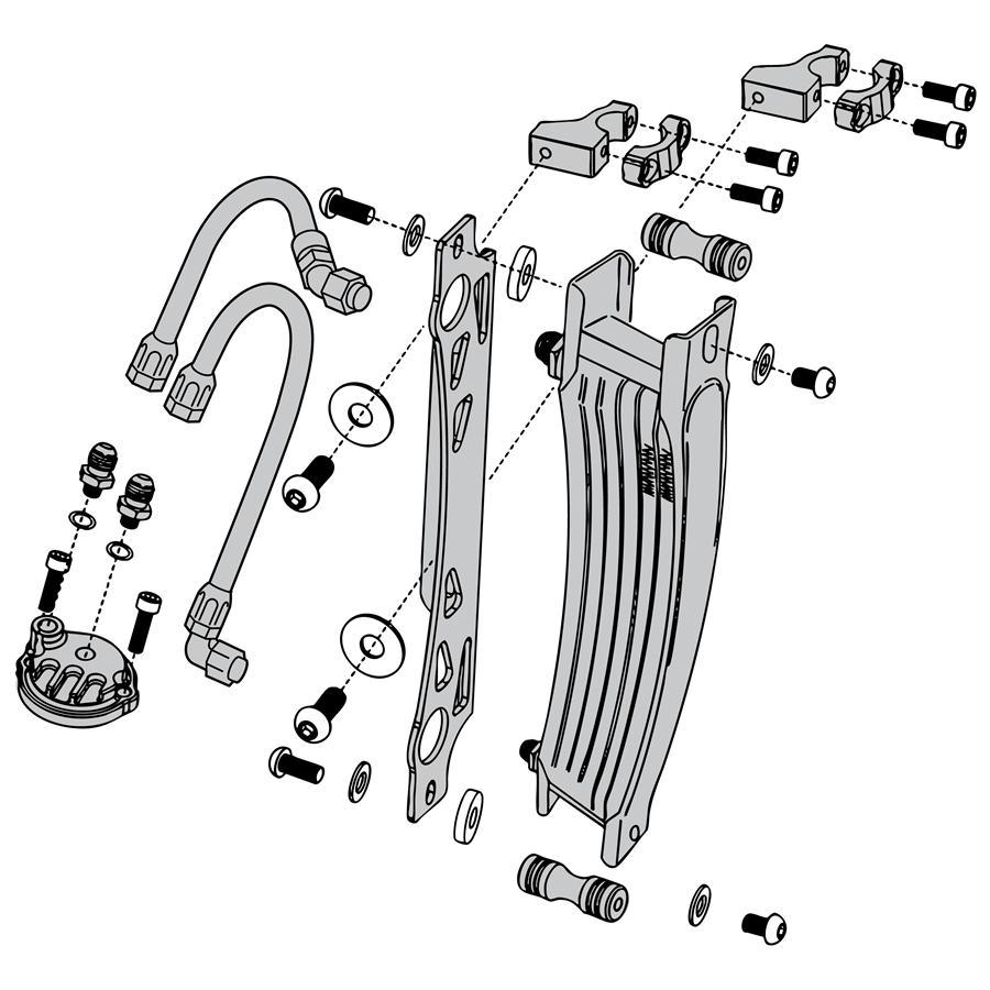 アクティブ ACTIVE バイク 冷却系 CT125 ハンターカブ '2023〜'2025 (JA65) オイルクーラーキット ラウンド #6 9-7R