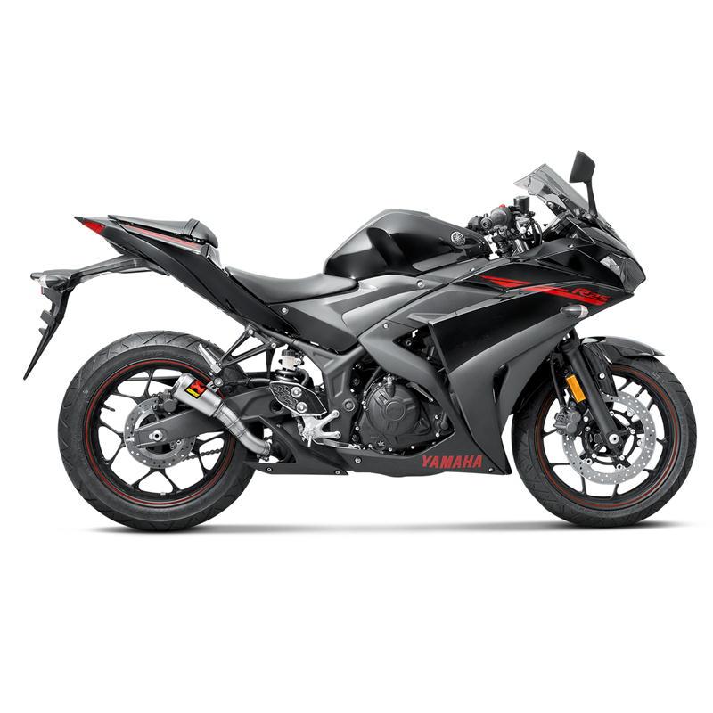 アクラポビッチ バイク マフラー YZF-R3(ABS) '2015〜'2021 SLIP ON LINE ステンレス(GPタイプサイレンサー) JMCA認証 | AKRAPOVIC | 01