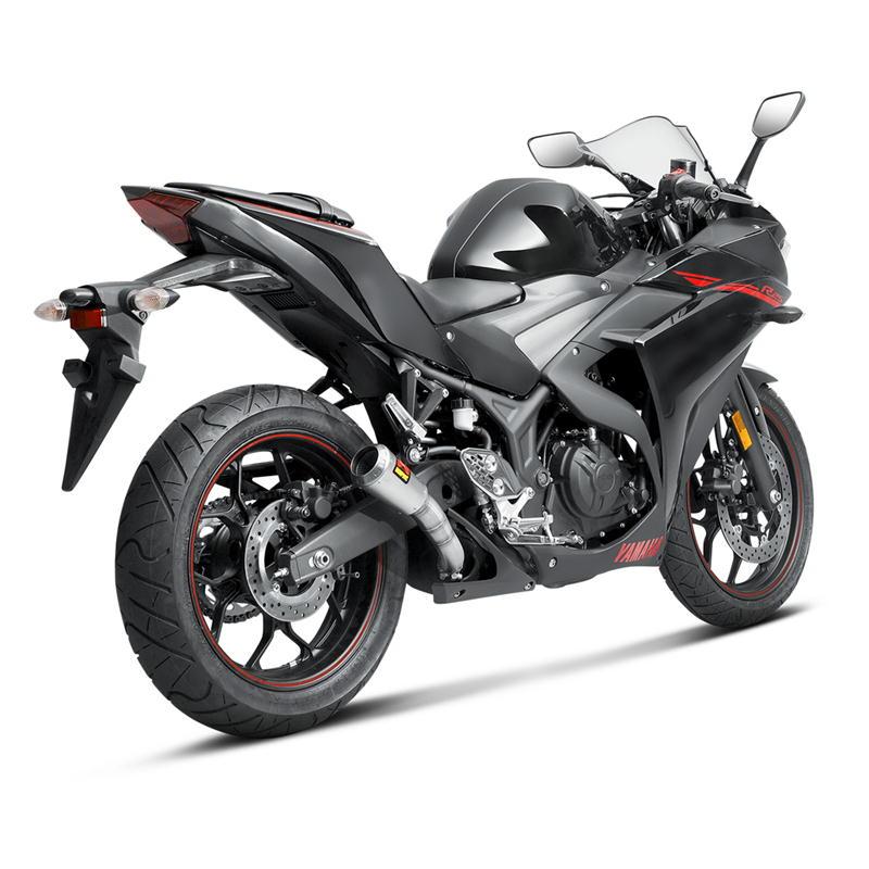 アクラポビッチ バイク マフラー YZF-R3(ABS) '2015〜'2021 SLIP ON LINE ステンレス(GPタイプサイレンサー) JMCA認証 | AKRAPOVIC | 02