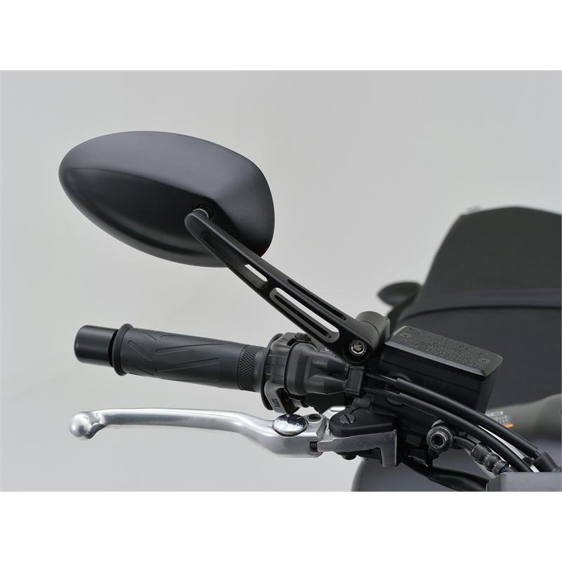 デイトナ パラレルミラー オーバル ブラストブラック左右セット パラレルミラー オーバル 左用 ブラストブラック（新保安基準