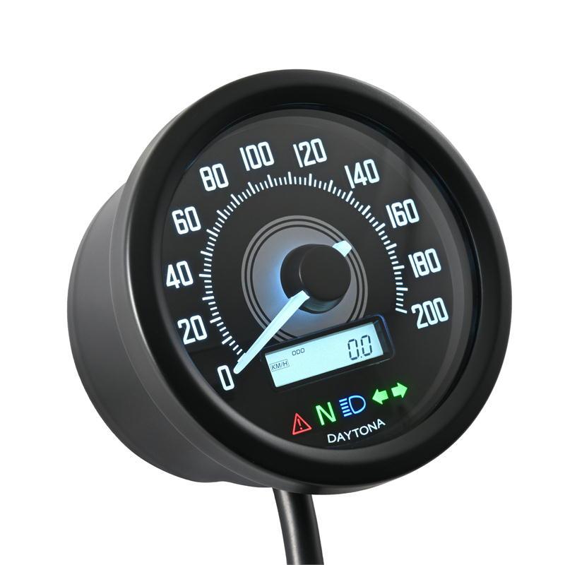 VELONA 電気式スピードメーター Φ60 インジケーター付き　説明書あり DAYTONA（デイトナ） DAYTONA VELONA 電気式スピードメーター Φ60