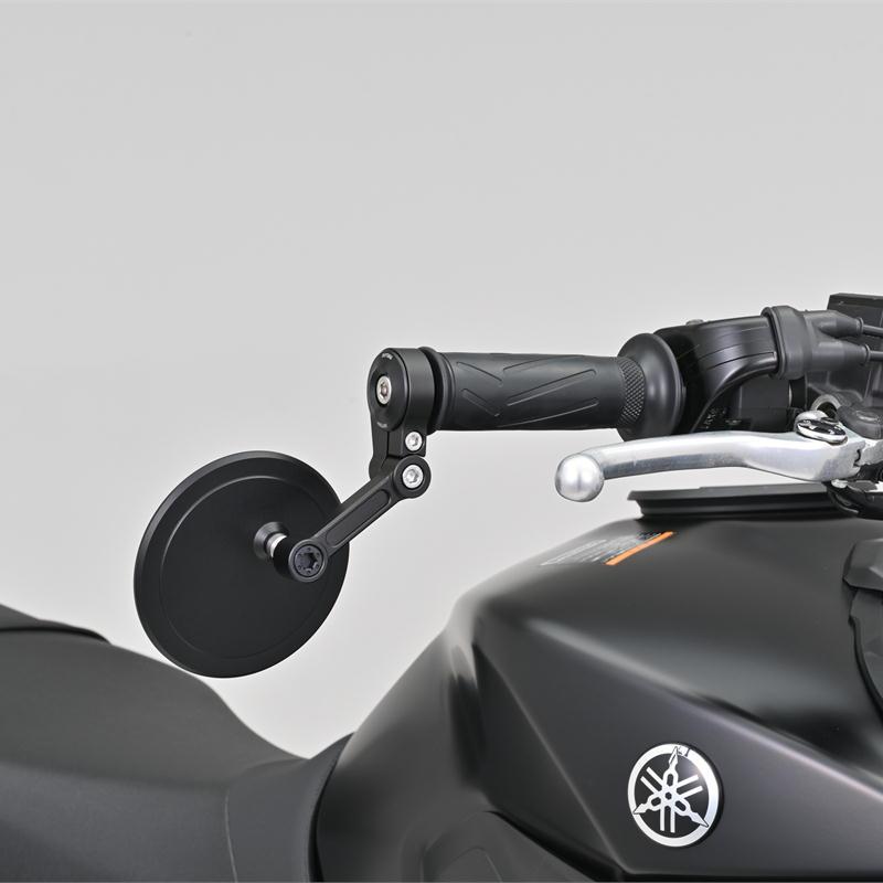 ハイビジミラー バーエンドミラー YAIBA CIRCLE ブラック