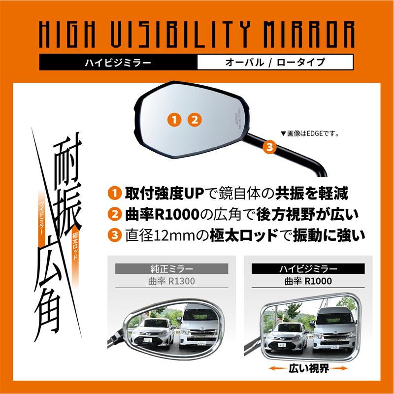 DAYTONA（デイトナ） ハイビジミラー ロッドタイプ OVAL ブラック M10