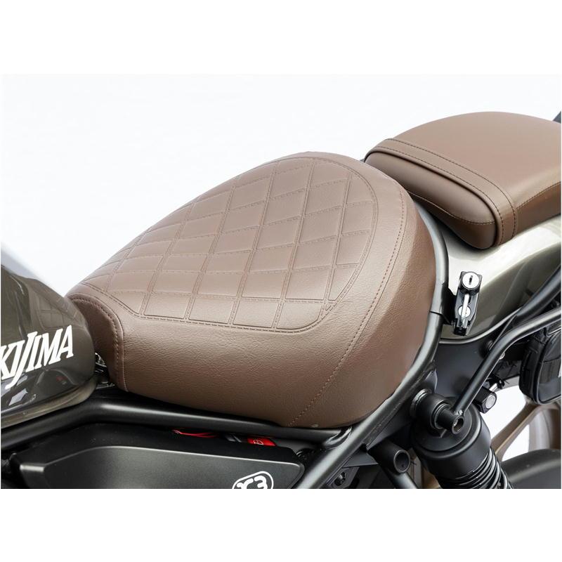 キジマ KIJIMA シート リーチタイプ フロント ダイヤモンドステッチ ブラウン レブル250/S/500 '17〜_1