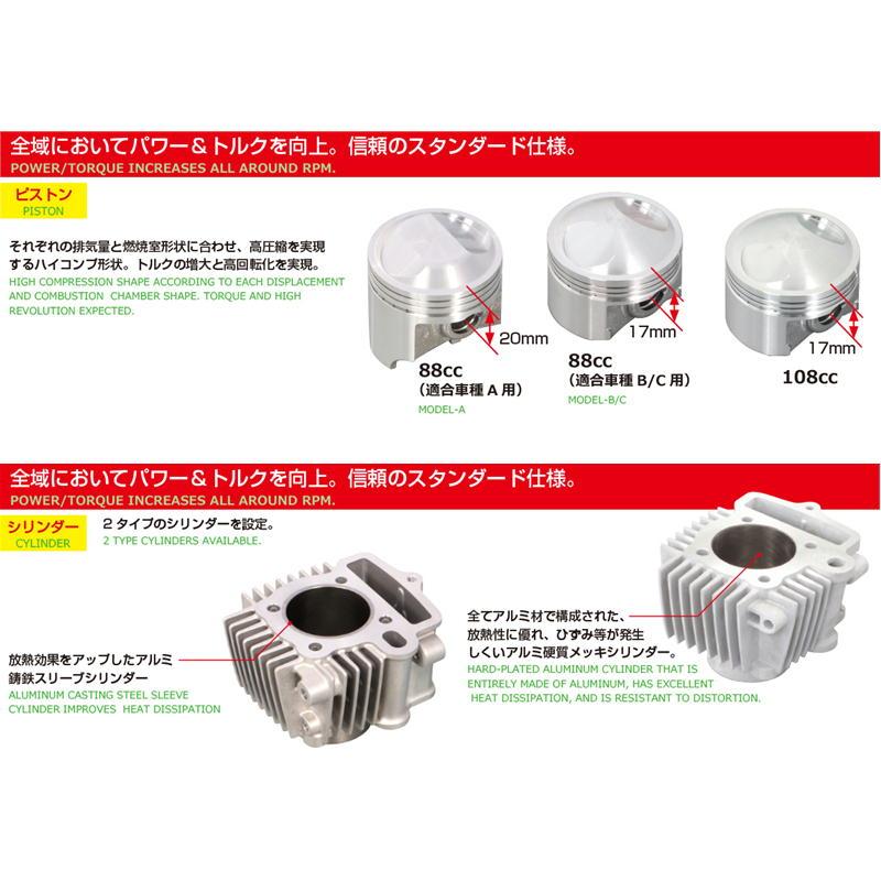 キタコ ボアアップキット88cc 12v ノーマルヘッド用 4ミニバイクの