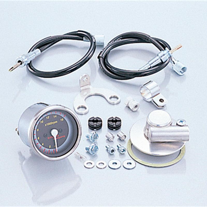 【未使用】KITAKO/キタコ タコメーターKIT FOR-モンキー/ゴリラ他 KITACO（キタコ） 機械式タコメーター φ60 シルバー モンキー/ゴリラ