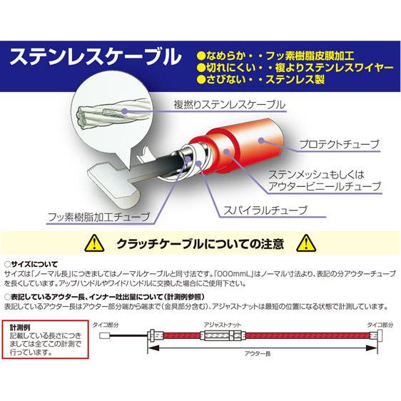 キタコ KITACO クラッチケーブル レバー＆ホルダー用 ブラック/960mm エイプ50｜neteceterashop｜02