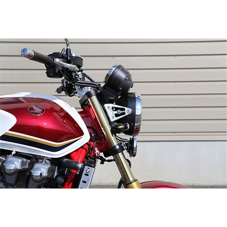 アールズギア r's gear バイク ライト CB1300SF・CB1100・ CB400SF ヘッドライトステー シルバー_1