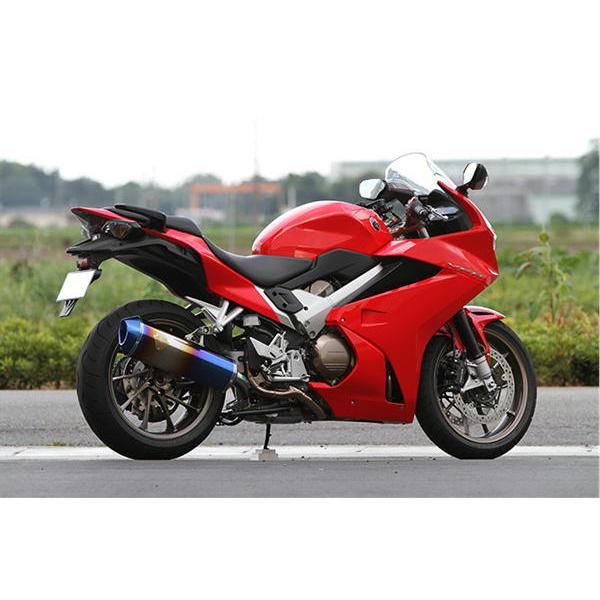 アールズギア r's gear ワイバン スリップオン クロスオーバル チタンドラッグブルー VFR800F/X '14〜'22の画像