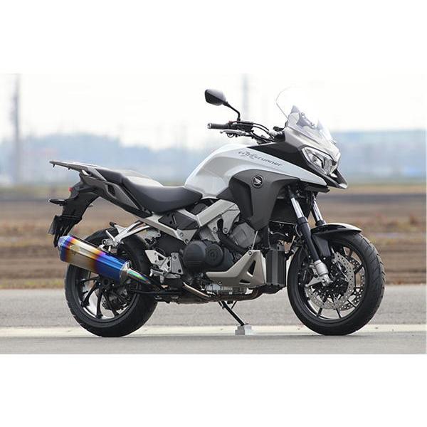 アールズギア r's gear ワイバン スリップオン クロスオーバル チタンドラッグブルー VFR800F/X '14〜'22の画像