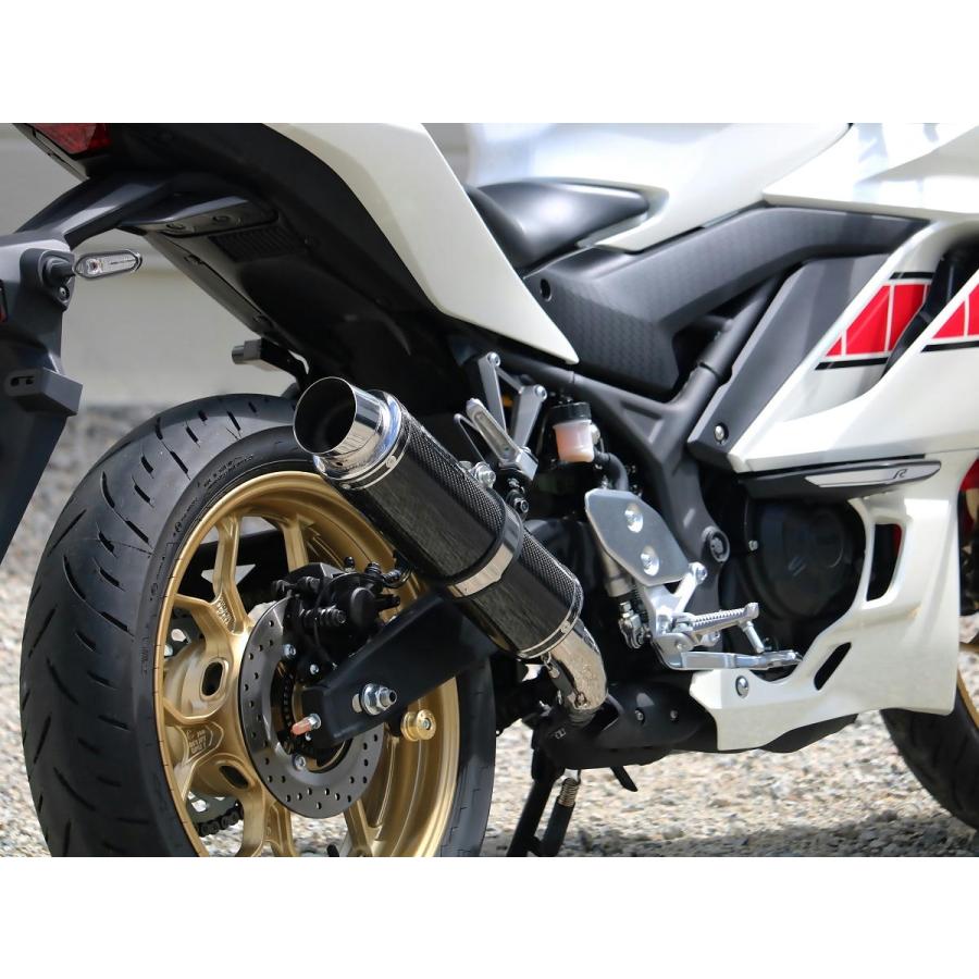 ダブルアールズ WR'S バイク マフラー 2022・2023- 2024YZF-R3 / 2023-2024 MT-03 (8BL-RH21J) ラウンドタイプ カーボンサイレンサー スリップオン JMCA認証の画像