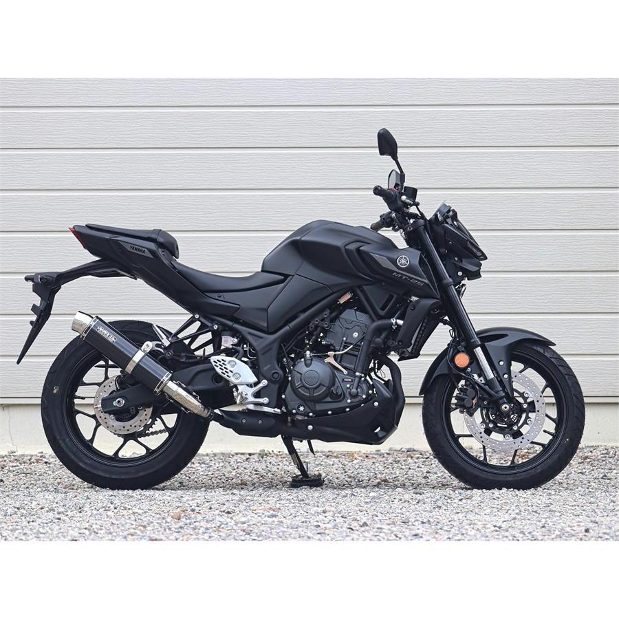 ダブルアールズ WR'S バイク マフラー 2025-YZF-R3/MT-03 (8BL-RH25J) ラウンドタイプ カーボンサイレンサー スリップオン JMCA認証の画像