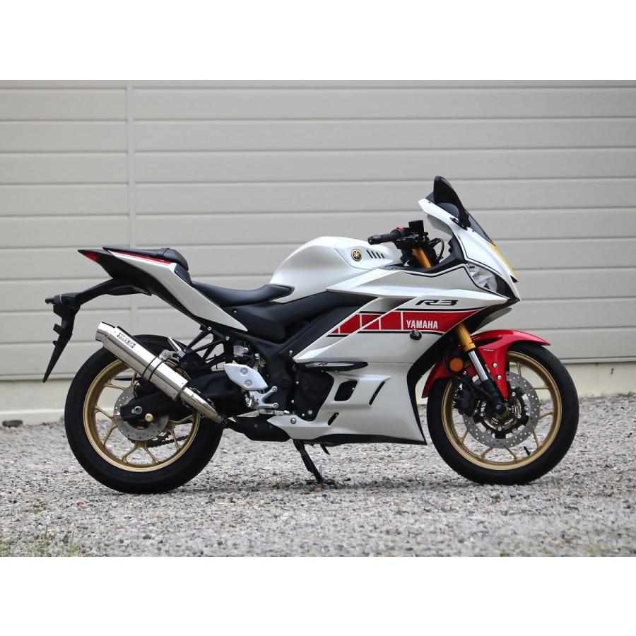 ダブルアールズ WR'S バイク マフラー 2022・2023- 2024YZF-R3 / 2023-2024 MT-03 (8BL-RH21J) ラウンドタイプ ステンレスサイレンサー スリップオン JMCA認証の画像
