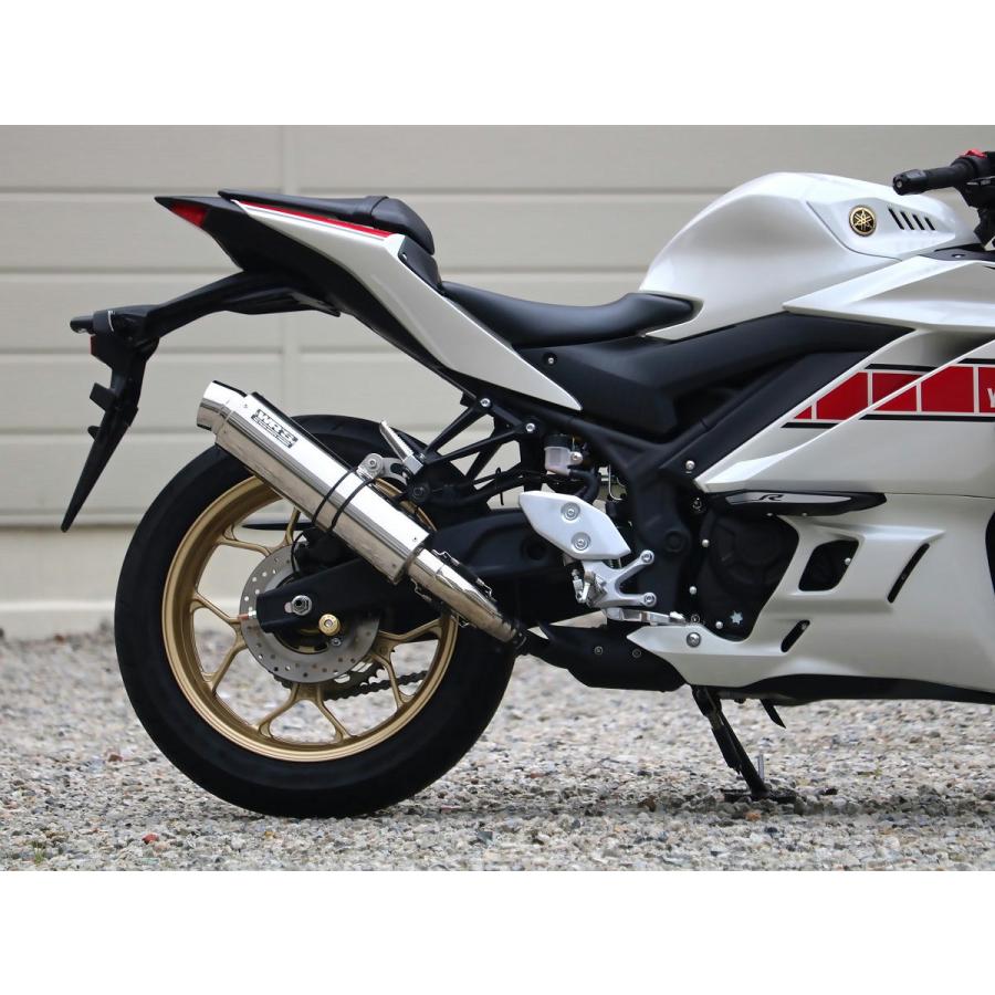 ダブルアールズ WR'S バイク マフラー 2022・2023- 2024YZF-R3 / 2023-2024 MT-03 (8BL-RH21J) ラウンドタイプ ステンレスサイレンサー スリップオン JMCA認証の画像