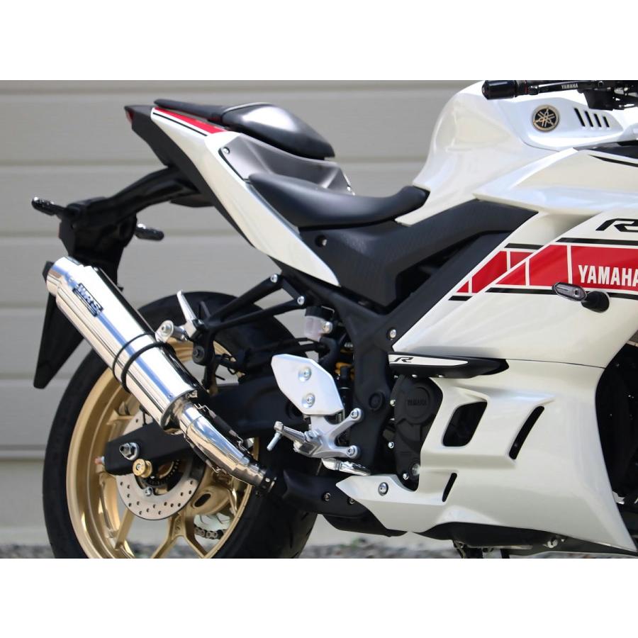 ダブルアールズ WR'S バイク マフラー 2022・2023- 2024YZF-R3 / 2023-2024 MT-03 (8BL-RH21J) ラウンドタイプ ステンレスサイレンサー スリップオン JMCA認証の画像