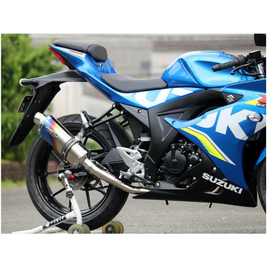 ダブルアールズ WR'S バイク マフラー 2018-2021 GSX-R125 (2BJ-DL33B)/ GSX-R150 (逆輸入) ST-OVAL チタンオーバル（焼き色）タイプ フルエキゾースト JMCA認証の画像