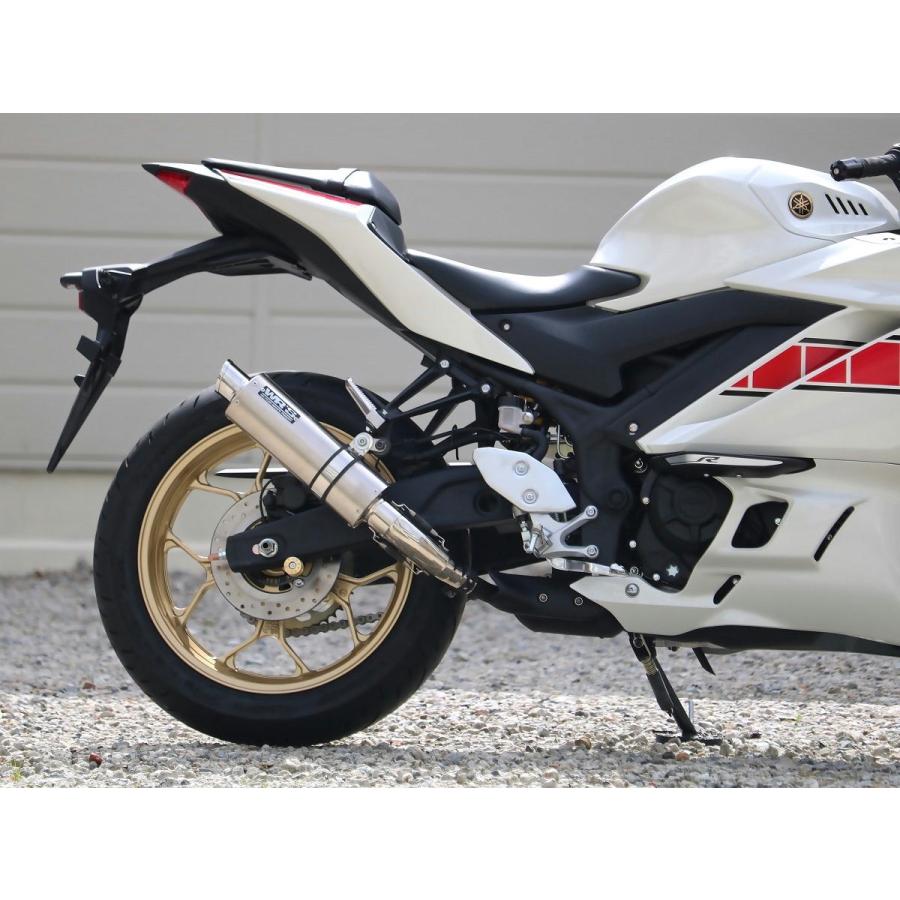 ダブルアールズ WR'S バイク マフラー 2022・2023- 2024YZF-R3 / 2023-2024 MT-03 (8BL-RH21J) S.O.Vショートチタンオーバル ソリッドチタン スリップオン JMCAの画像