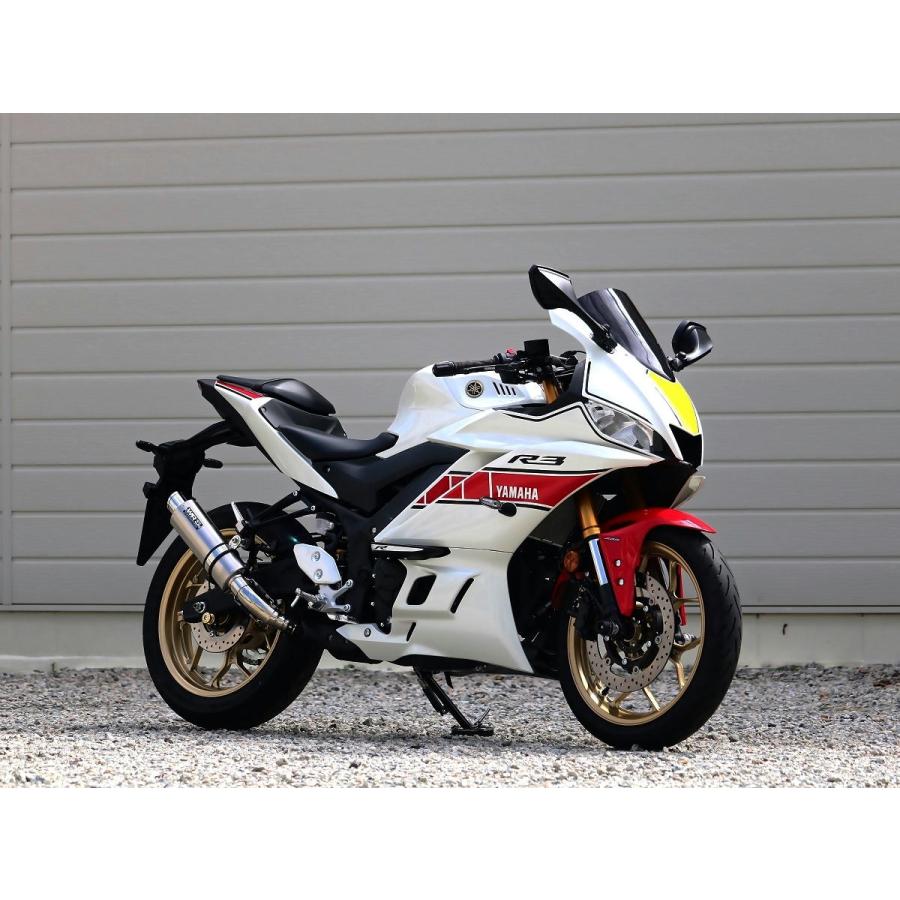 ダブルアールズ WR'S バイク マフラー 2022・2023- 2024YZF-R3 / 2023-2024 MT-03 (8BL-RH21J) S.O.Vショートチタンオーバル ソリッドチタン スリップオン JMCAの画像