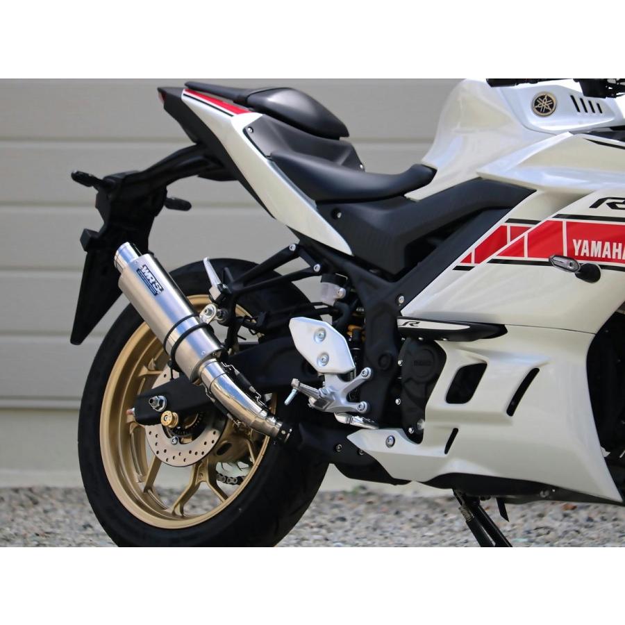 ダブルアールズ WR'S バイク マフラー 2022・2023- 2024YZF-R3 / 2023-2024 MT-03 (8BL-RH21J) S.O.Vショートチタンオーバル ソリッドチタン スリップオン JMCAの画像