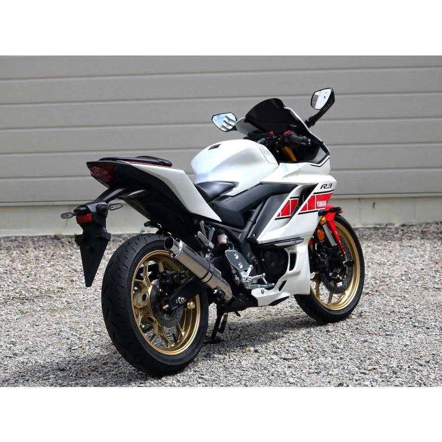 ダブルアールズ WR'S バイク マフラー 2022・2023- 2024YZF-R3 / 2023-2024 MT-03 (8BL-RH21J) S.O.Vショートチタンオーバル ソリッドチタン スリップオン JMCAの画像